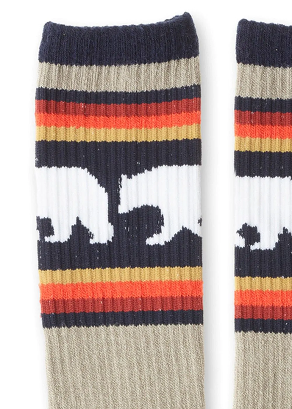 KAVU Mens Moonwalk Polar Bear Print Socks in Beige