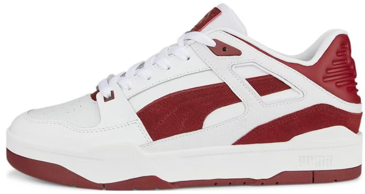 Puma Mens Slipstream Trainers In White With Red