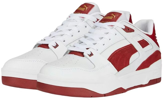 Puma Mens Slipstream Trainers In White With Red