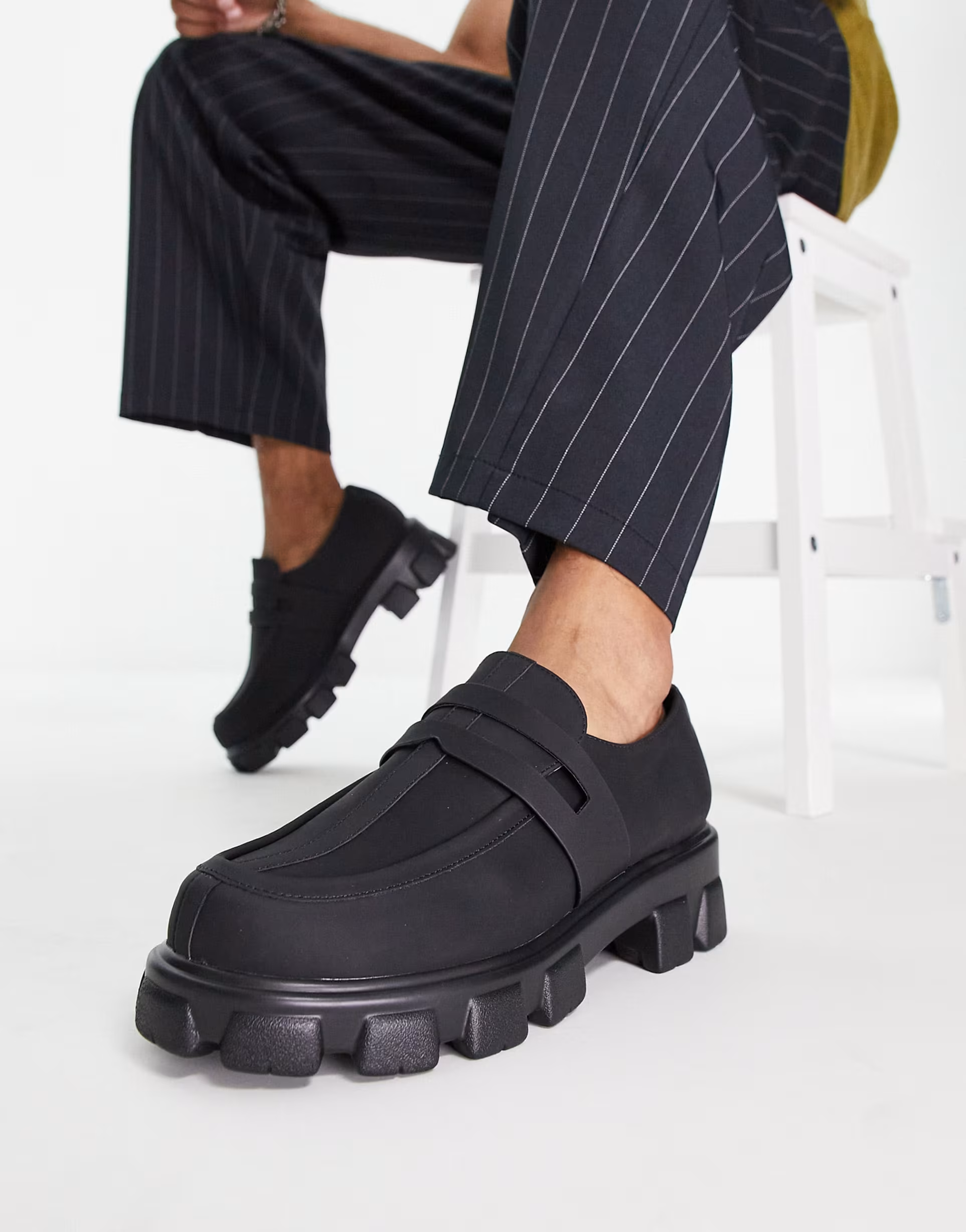 Public Desire Mens Chariot Chunky Loafers In Black