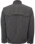 Polo Ralph Lauren Mens Country Bara Wool Herringbone Harrington Jacket In Black/Cream