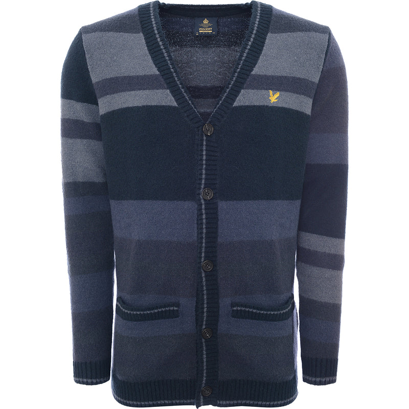 Lyle & Scott Men's Navy Archive Stripe Cardigan