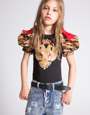 Dsquared2 Girls' Short Sleeve T-Shirt in Black