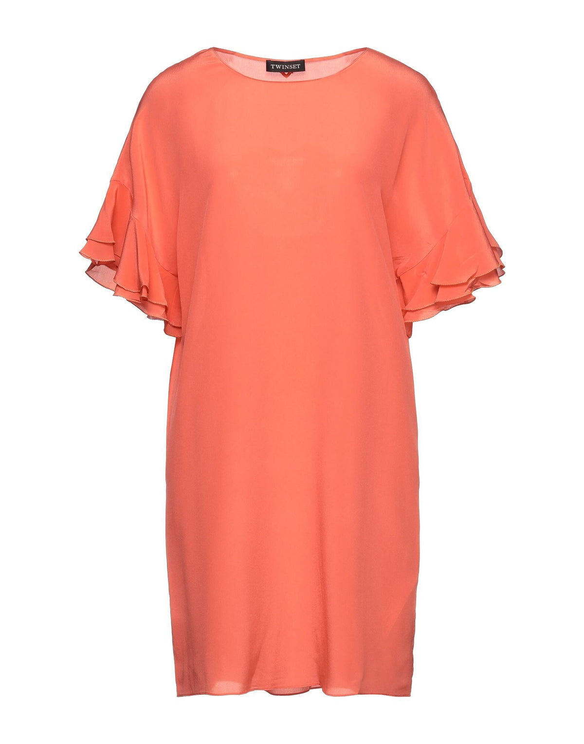 Twinset Women's Round Neck Ruffle Mini Dress