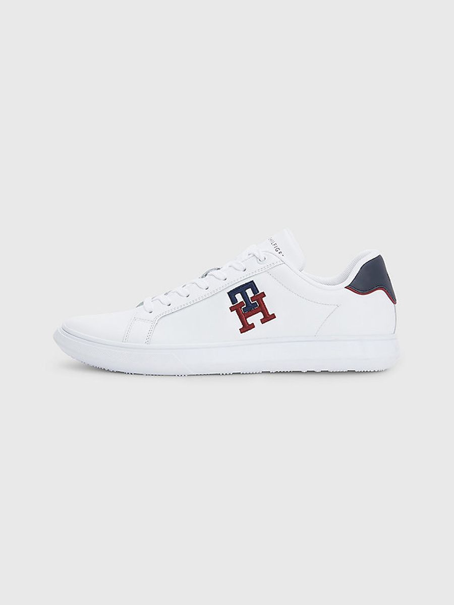 Tommy Hilfiger Mens Cupsole Leather Monogram In White