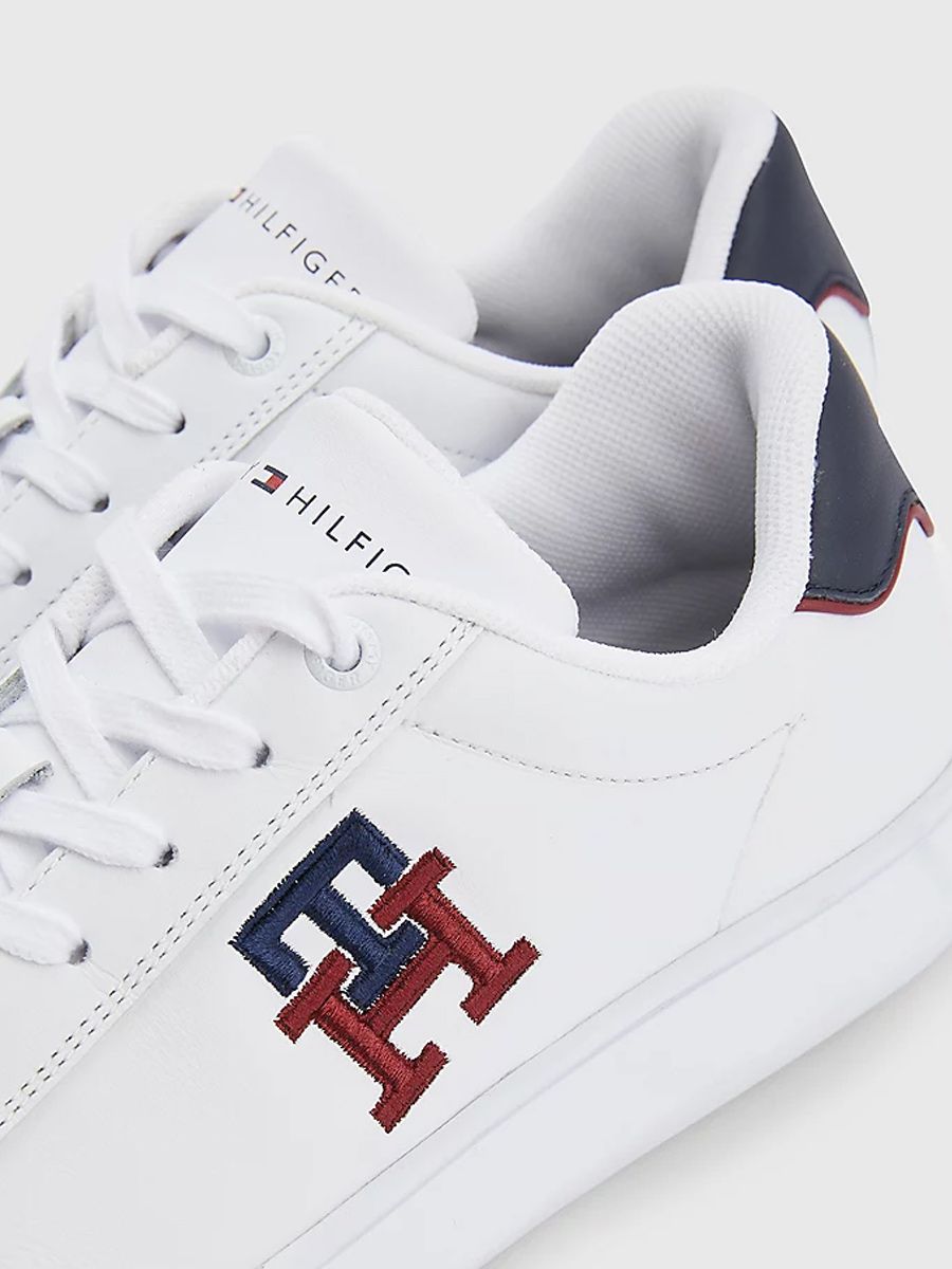 Tommy Hilfiger Mens Cupsole Leather Monogram In White