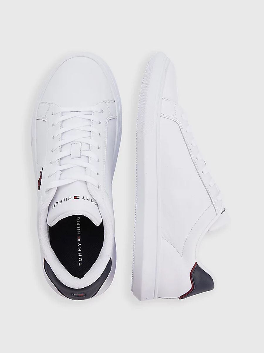 Tommy Hilfiger Mens Cupsole Leather Monogram In White