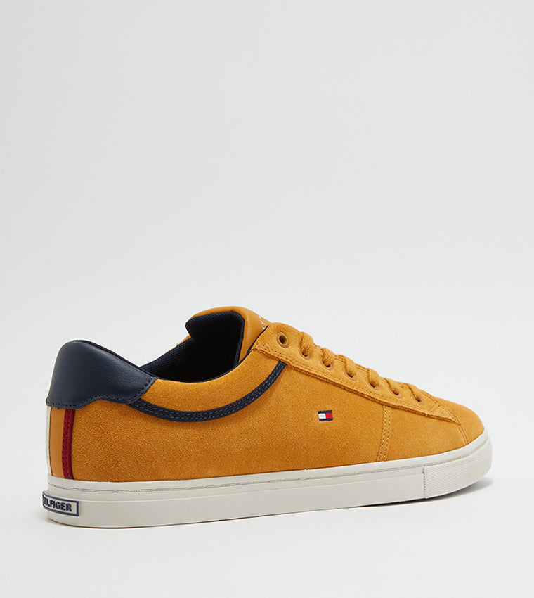 Tommy Hilfiger Mens Iconic Suede Varsity Trainers In Brown