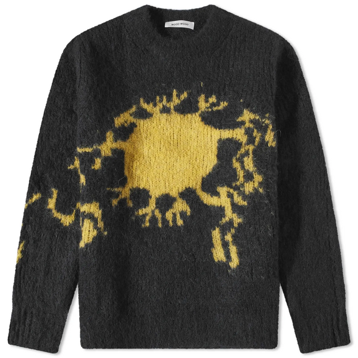 Wood Wood Men's Black Moby Brushed Jumper