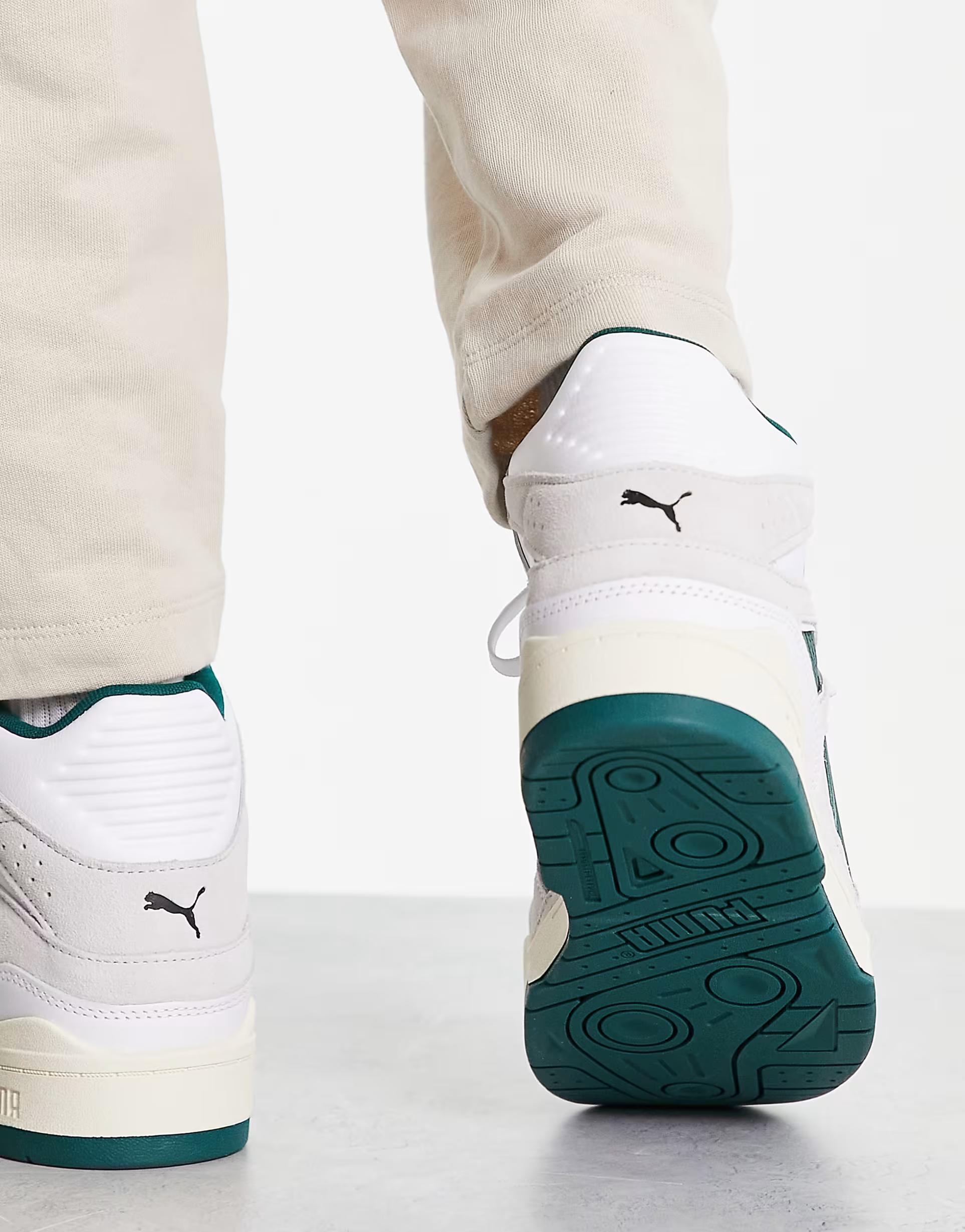 Puma Mens Slipstream Mid Heritage In White