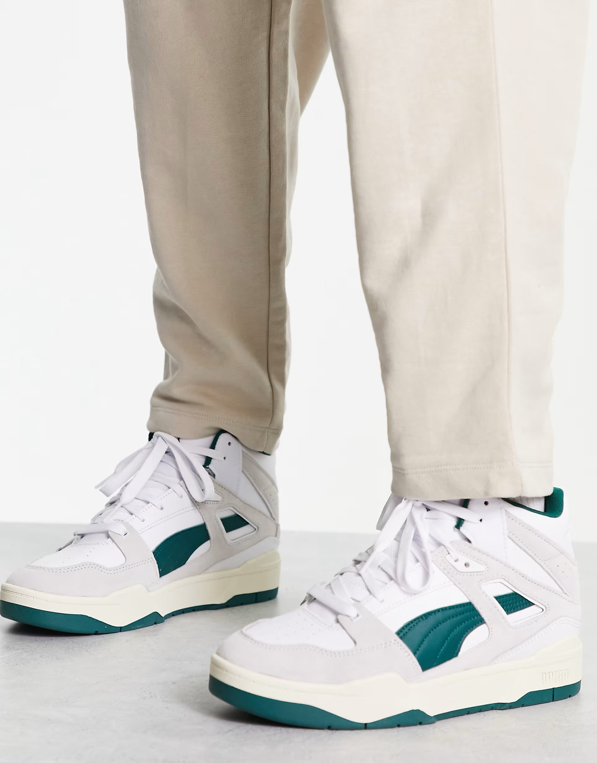 Puma Mens Slipstream Mid Heritage In White