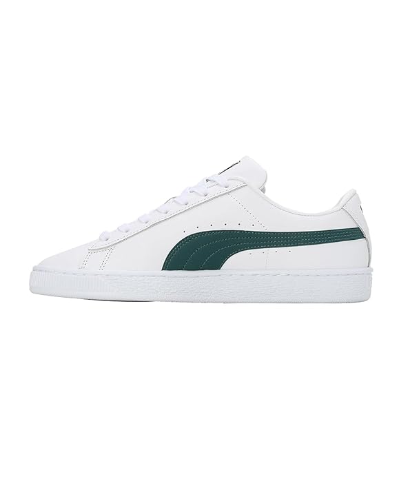 Puma Mens Basket Classic XXI Trainers in White And Varsity Green