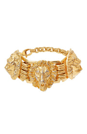 Gucci Womens Lion Head Bracelet in Gold