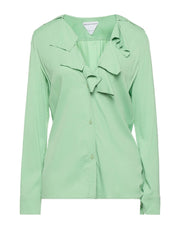 Bottega Veneta Women's Deep Neck Ruched Shirt