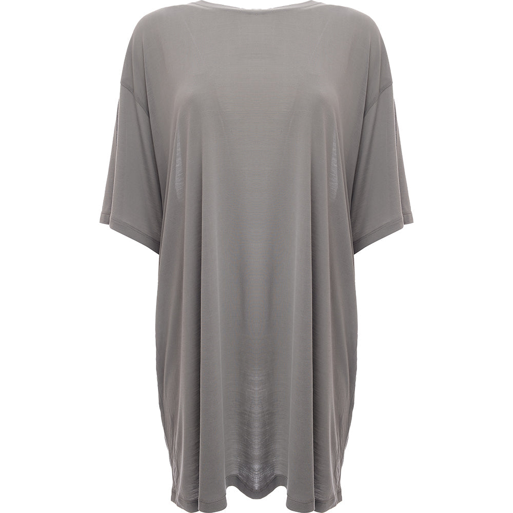 RAEY Womens Vintage Jersey Longline T-Shirt in Grey