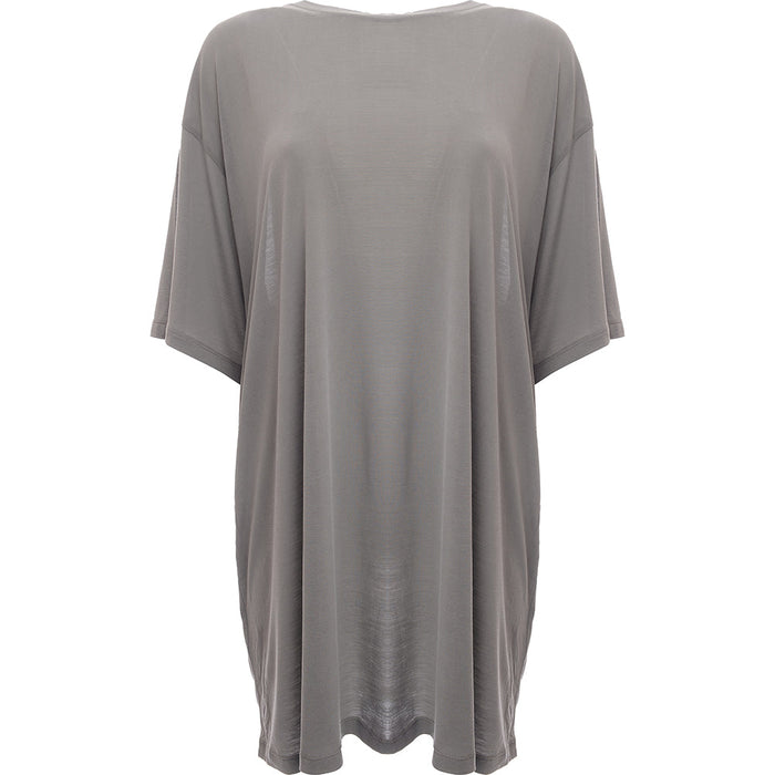 RAEY Womens Vintage Jersey Longline T-Shirt in Grey