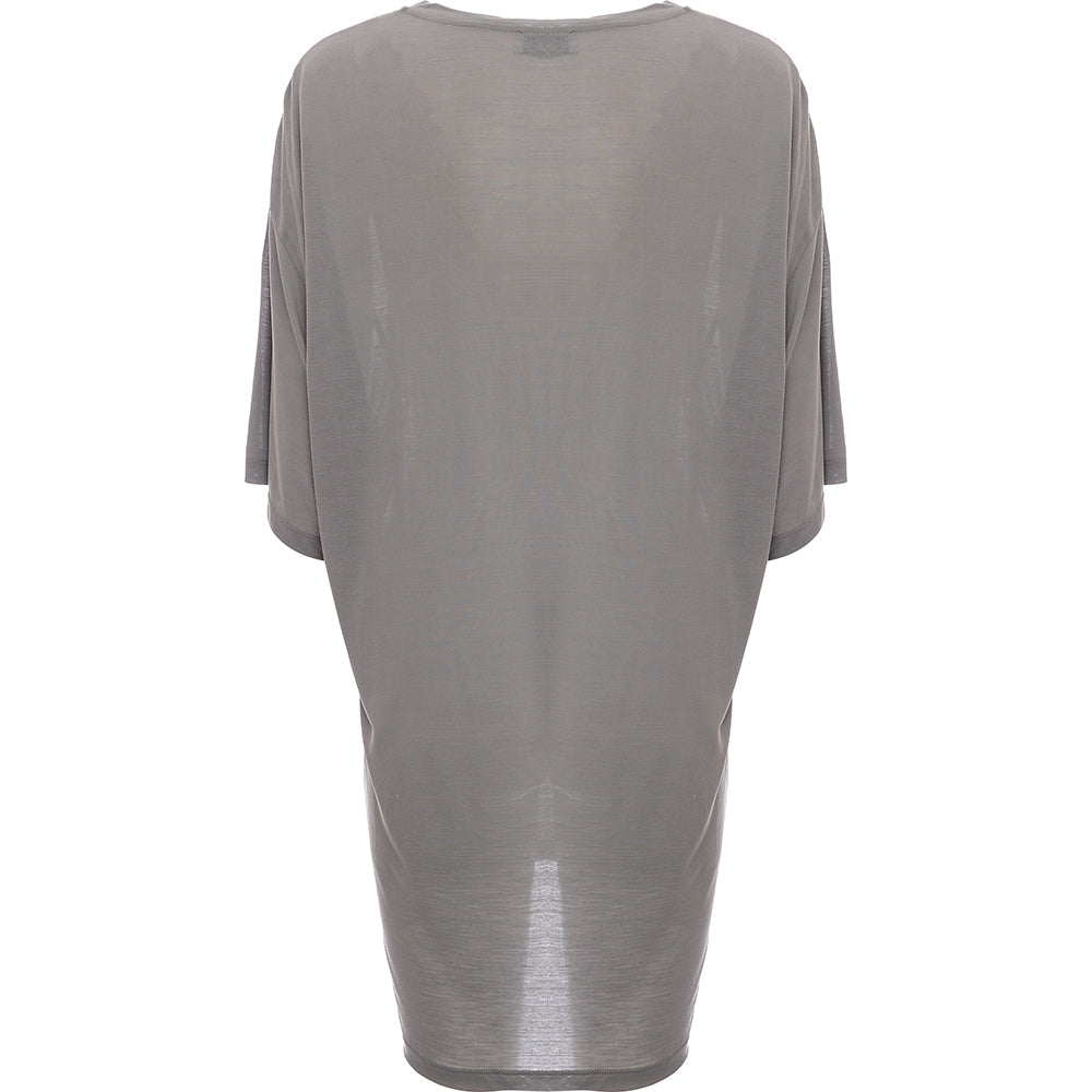 RAEY Womens Vintage Jersey Longline T-Shirt in Grey