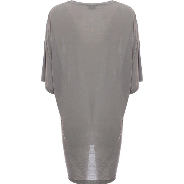 RAEY Womens Vintage Jersey Longline T-Shirt in Grey