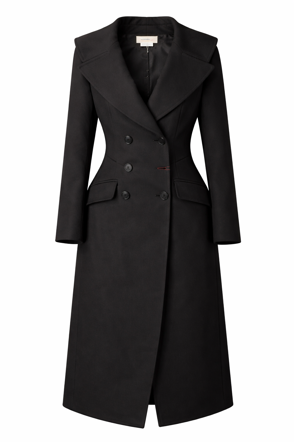 Alexander McQueen Womens Double-Breasted Coat in Black