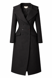 Alexander McQueen Womens Double-Breasted Coat in Black