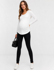 Mama.licious Womens Maternity Slim Jeans With Bump Band In Black