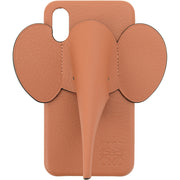 Loewe Womens Elephant Phone Cover X/Xs Grained Leather Elephant Shape Head With Crossbody Strap IPhone Case