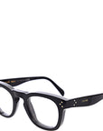 Celine Womens Thick Round Frame Opticals W/3 Silver Dots in Black