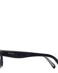 Celine Womens Thick Round Frame Opticals W/3 Silver Dots in Black