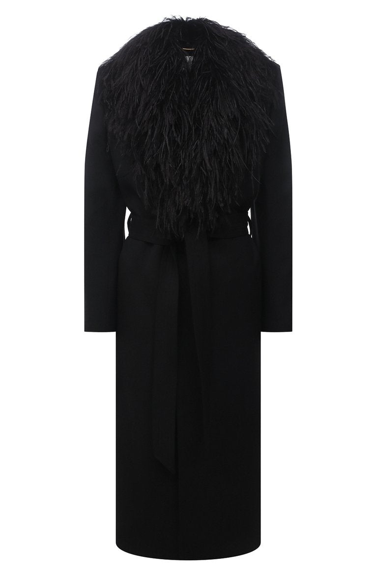 Saint Laurent Womens Coat in Black