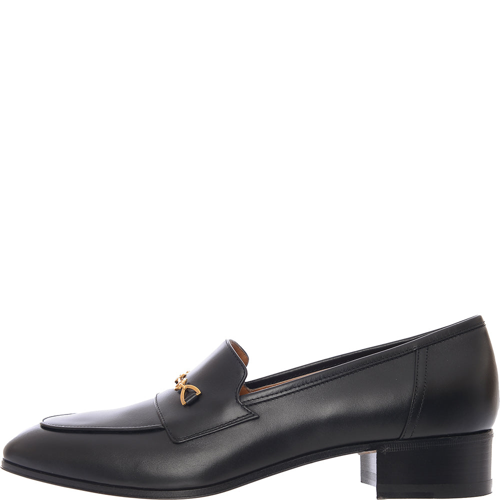 Gucci Womens Horsebit Detailed Leather Loafers In Black