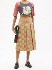 Gucci Womens Midi Skirt in Beige