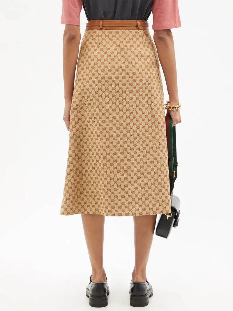 Gucci Womens Midi Skirt in Beige