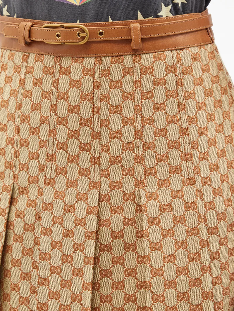 Gucci Womens Midi Skirt in Beige