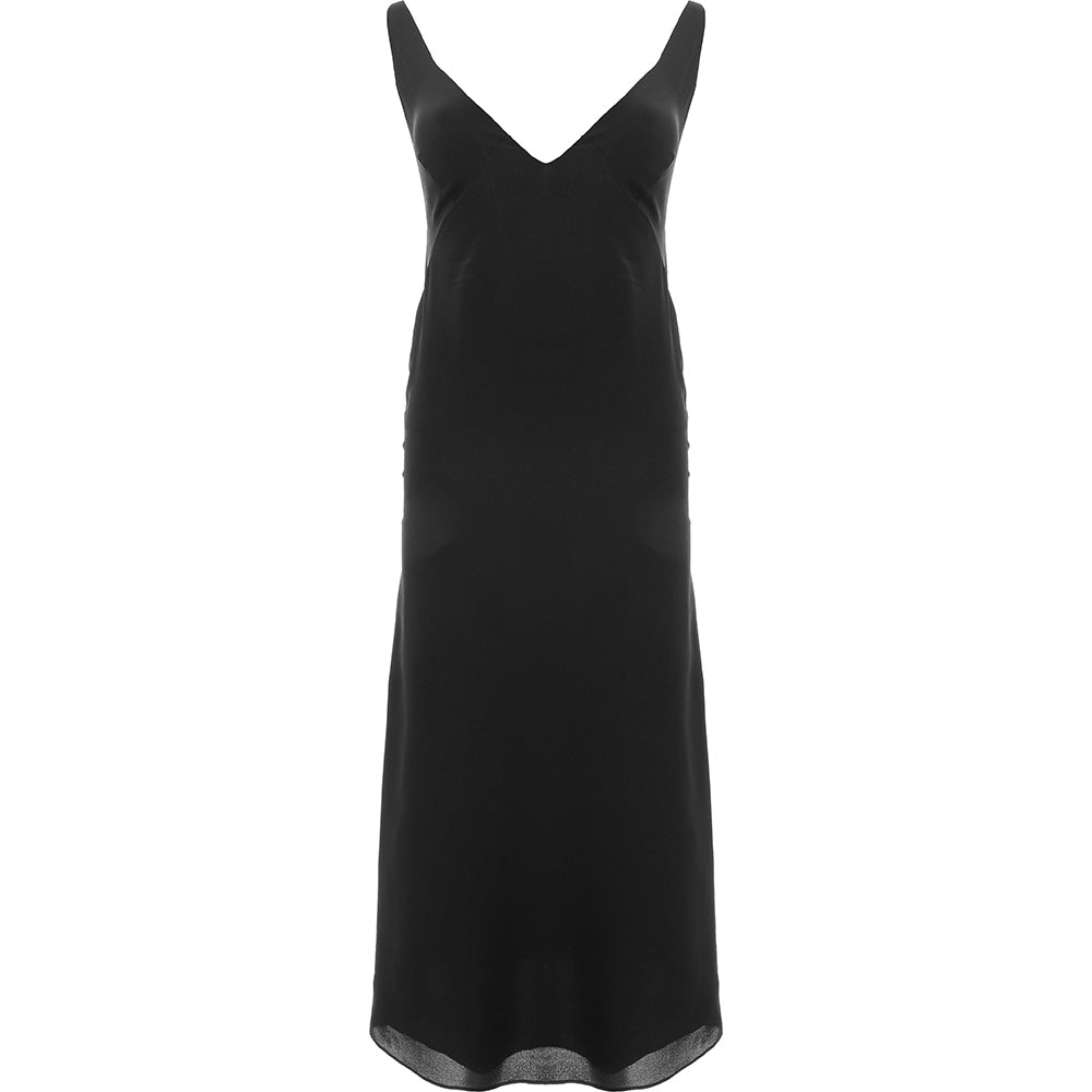 RAEY Womens Bust Cup Deep V-Neck Slip Dress in Black