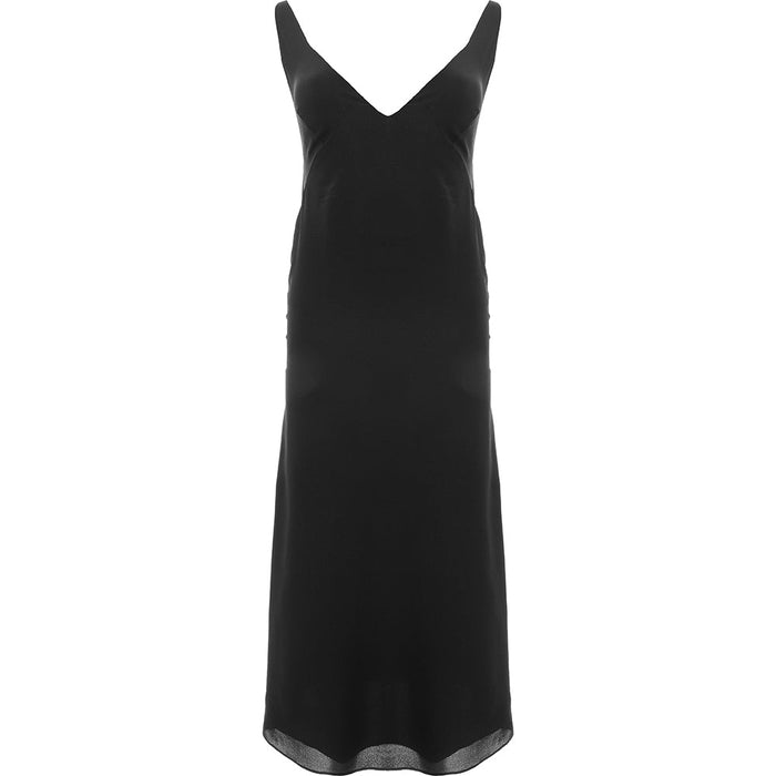 RAEY Womens Bust Cup Deep V-Neck Slip Dress in Black