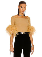 Saint Laurent Womens Top in Brown