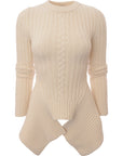 Alexander Mcqueen Womens Asymmetric Cashmere Sweater In White
