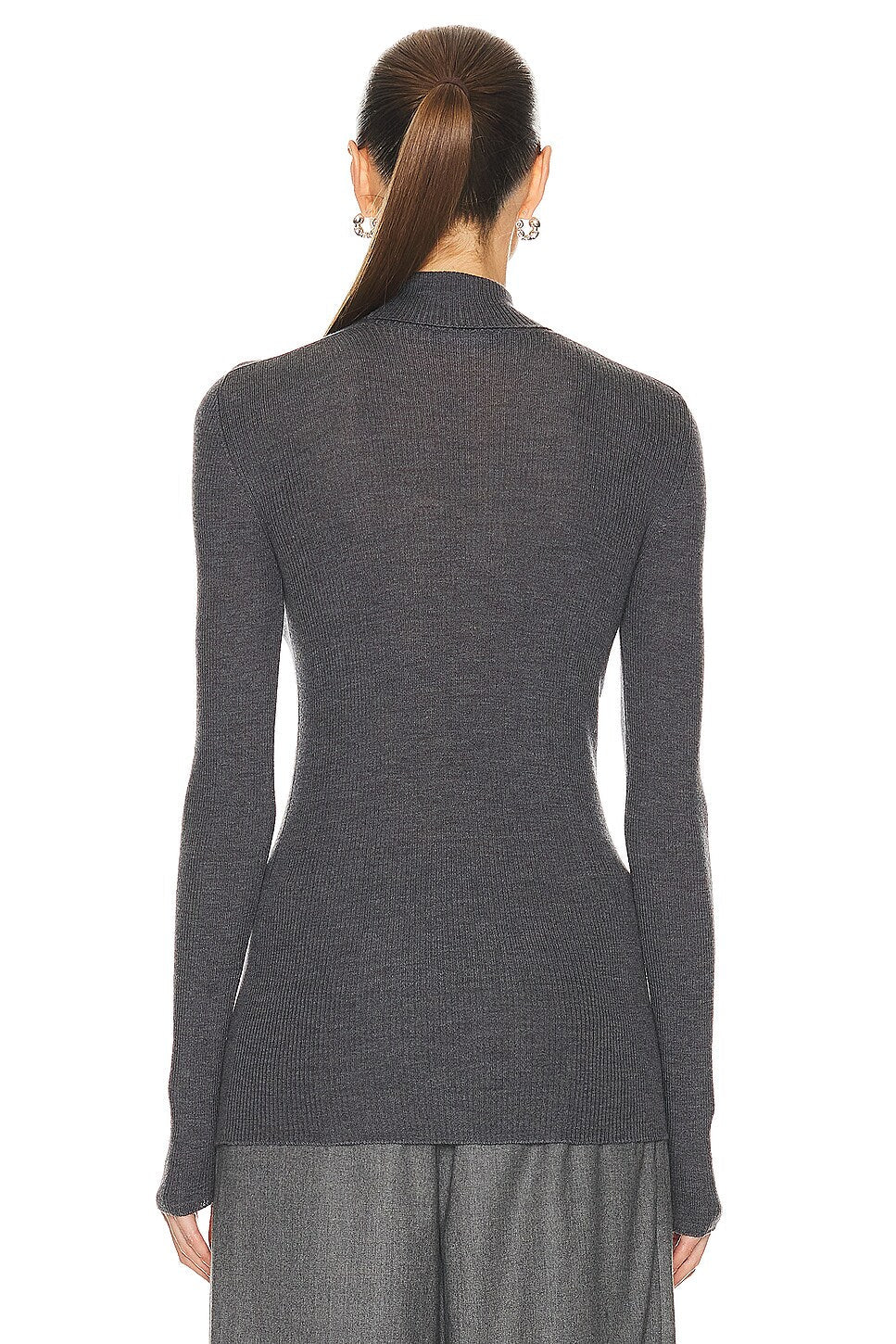 Womens Wardrobe.Nyc Light Roll Necks In Grey
