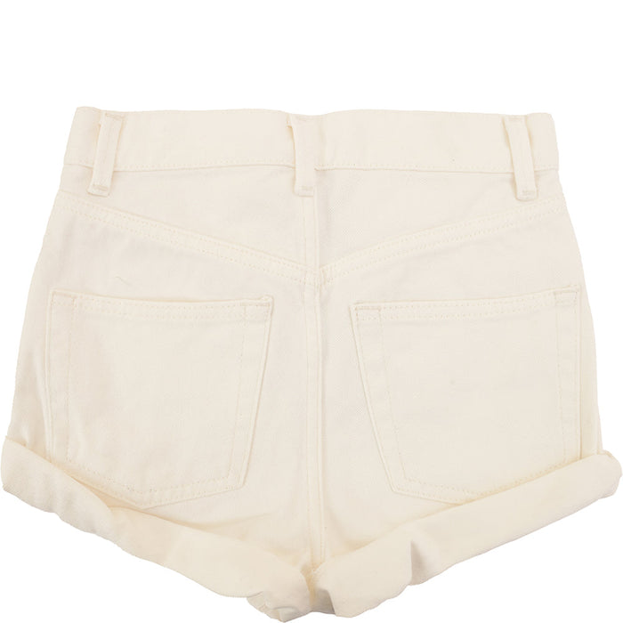 RAEY Womens Rivet Denim Shorts in White