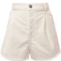 RAEY Womens Fold Denim Shorts in White