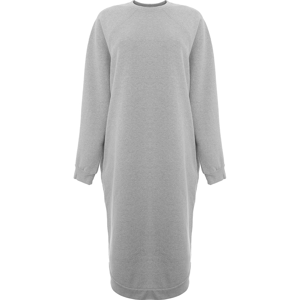 RAEY Womens Recycled Yarn Sweatshirt Dress in Grey