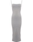 RAEY Womens Strappy 90’S Slip Dress in Grey