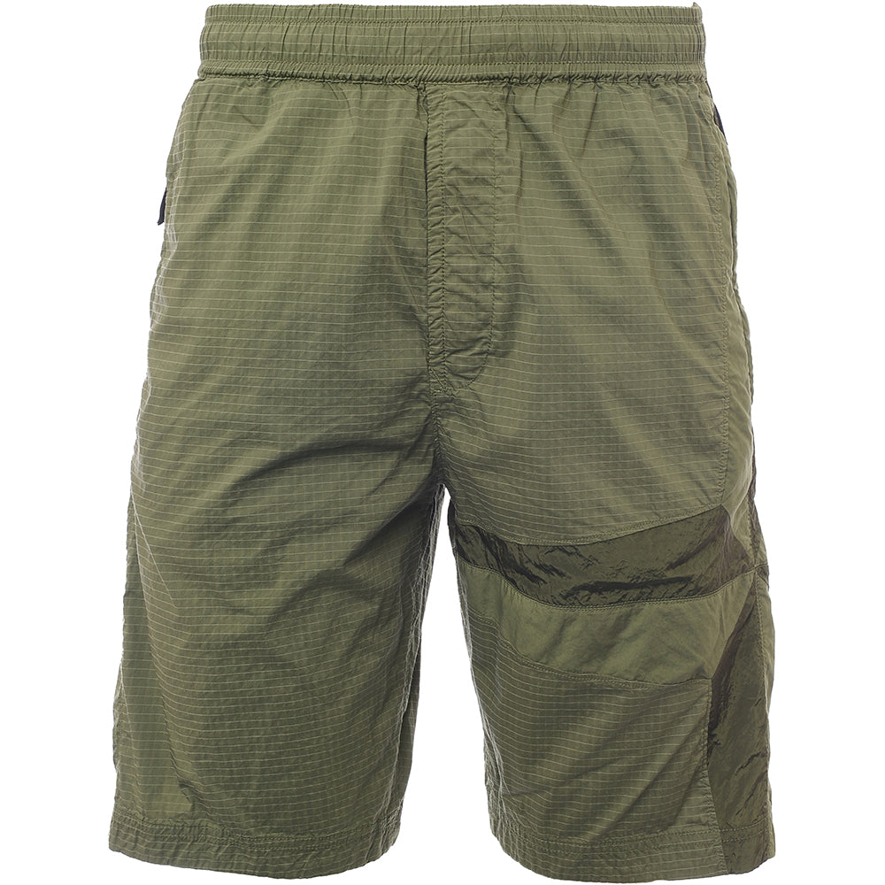 Stone Island Mens Fleece Bermuda Shorts In Green