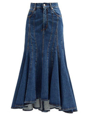 Alexander Mcqueen Women's Maxi Skirt in Blue