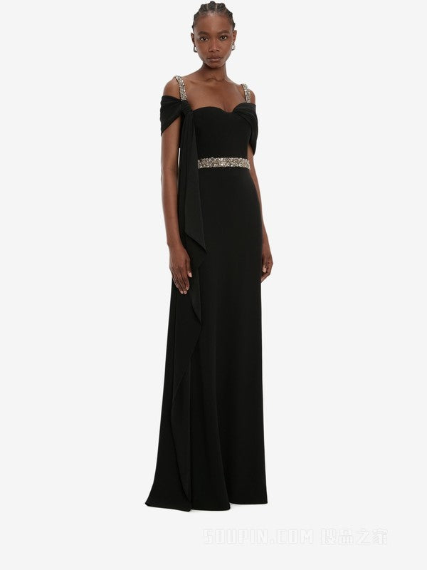 Alexander Mcqueen Women's Maxi Dress in Black