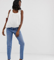 Bandia Womens Maternity Mom Jean With Removable Band In Blue