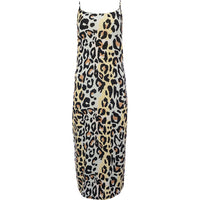 Vila Women's Blue Leopard Vimie Strap Midi Dress