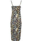 Vila Women's Blue Leopard Vimie Strap Midi Dress