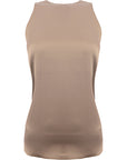 RAEY Womens Satin Sleeveless Tank in Grey