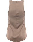 RAEY Womens Satin Sleeveless Tank in Grey